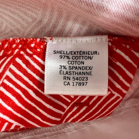 Banana Republic Tailored Coral White Geometric Women's Flat Front Shorts Size 0 - Picture 5 of 8